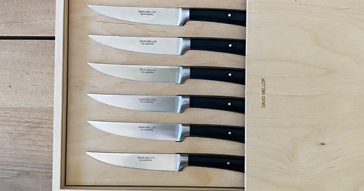David Mellor Black Handle Steak Knife Set