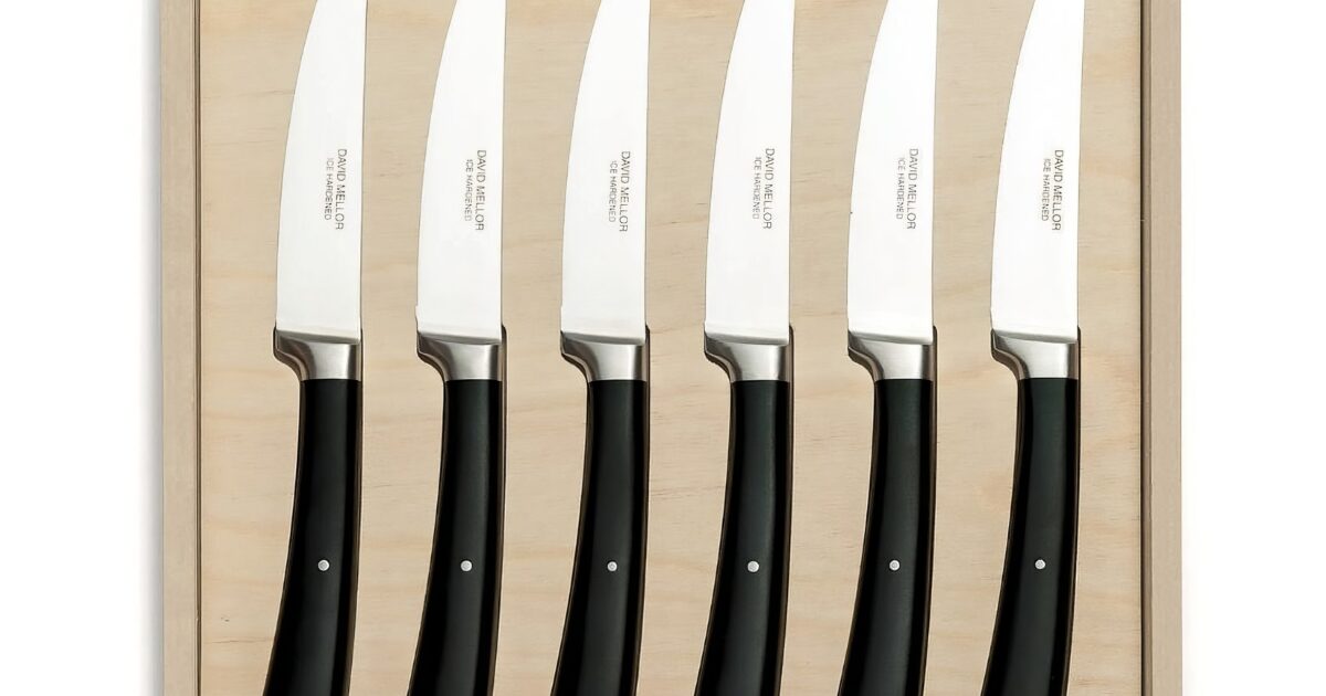 David Mellor Black Handle Steak Knife Set